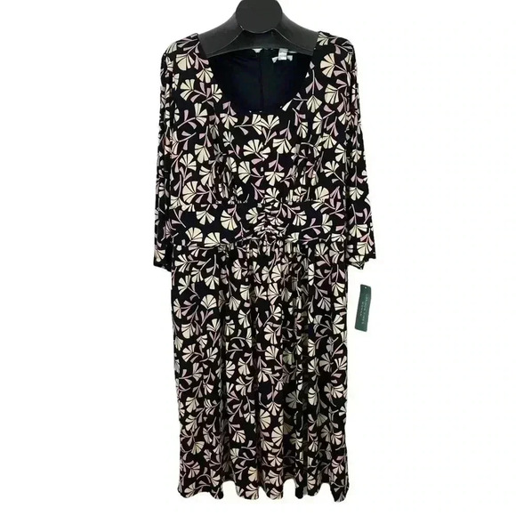 London Times Woman Floral Print Midi Dress Size 22W - Picture 1 of 14